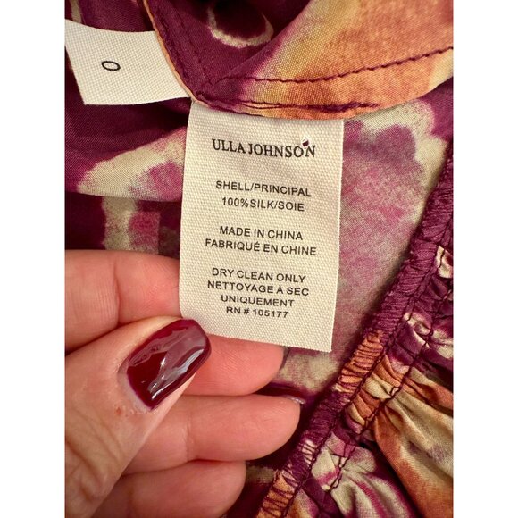 Ulla Johnson Purple and Orange Ruffled Midi Dress - Picture 7 of 9